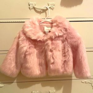 Faux fur pink coat 24mo
